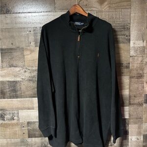 NWT Polo by Ralph Lauren Black Quarter-Zip Pullover 3XB